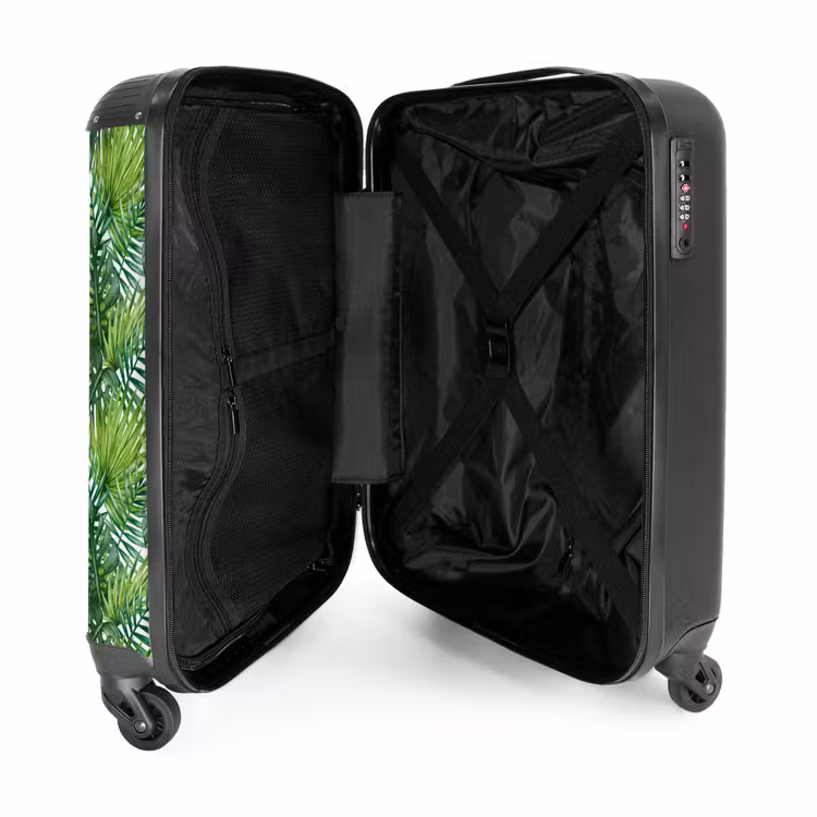 Suitcase - Palm various leaves pattern green — 4