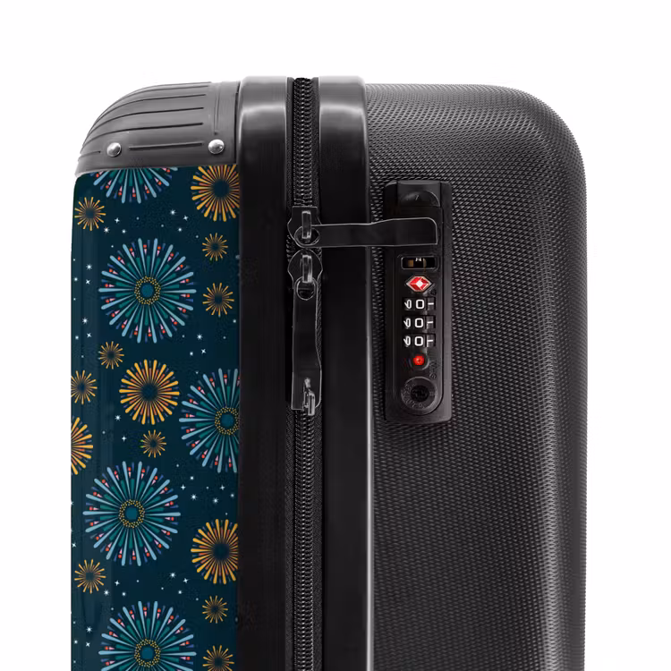 Suitcase - Retro disco 70s fireworks pattern colorful — 6