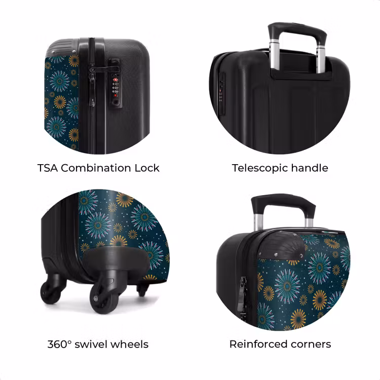 Suitcase - Retro disco 70s fireworks pattern colorful — 8
