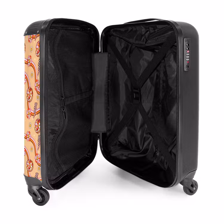 Suitcase - Retro disco 70s flower pattern colorful — 5