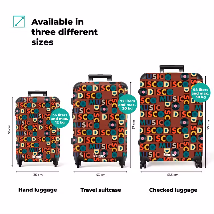 Suitcase - Retro disco 70s text pattern colorful — 3