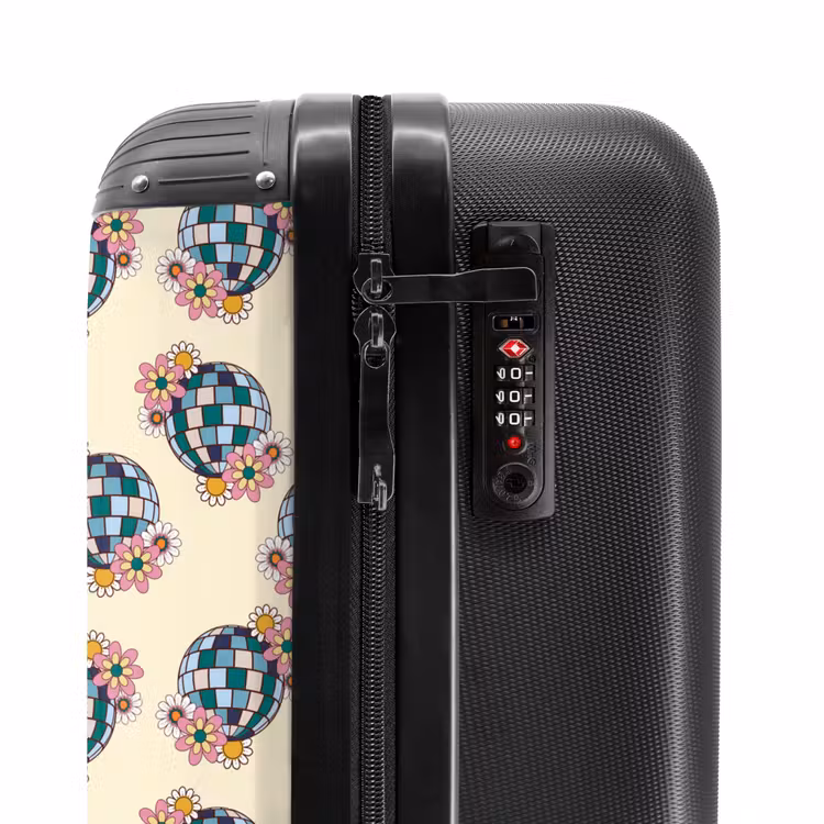 Suitcase - Retro disco ball pattern colorful — 6