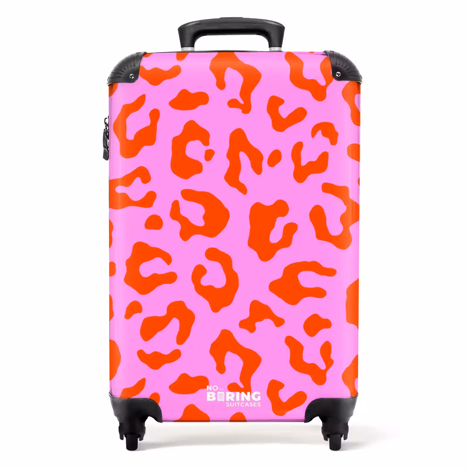 Suitcase - Panther print in red on pink background — 1