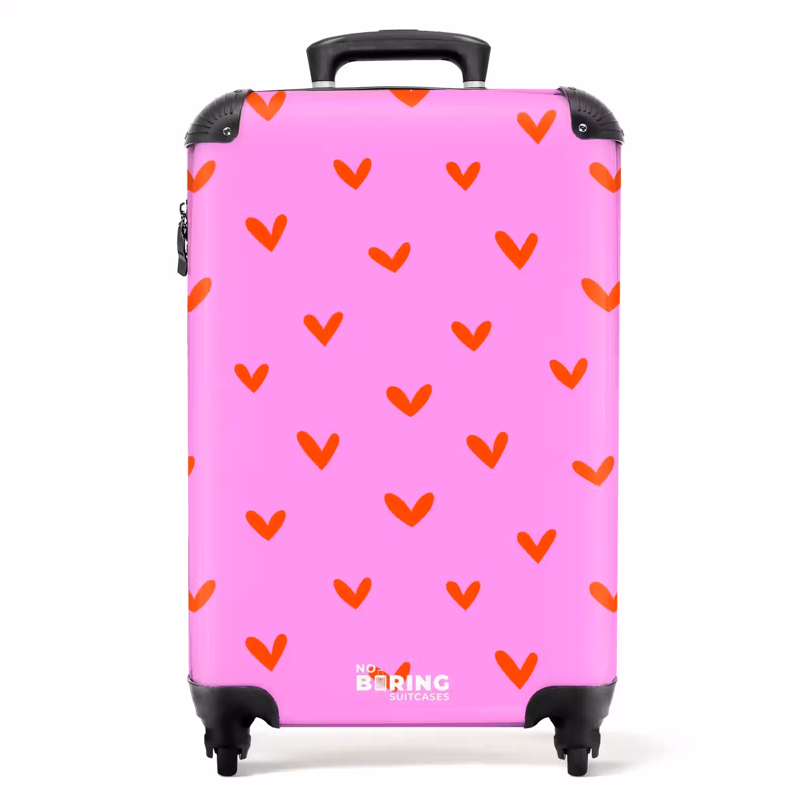 Suitcase - Repeating heart pattern on pink background — 1