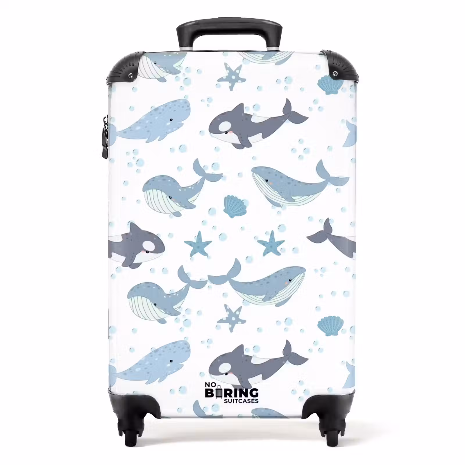 Suitcase - Whale pattern with shells blue — 1