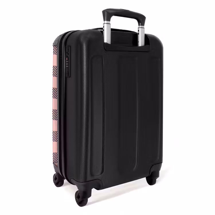 Suitcase - Checkered checkerboard pattern in pink and black — 4