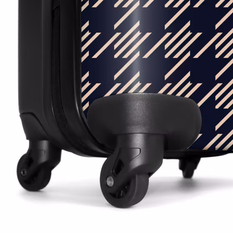 Suitcase - Dark pied-de-poule pattern with diagonal stripe filling — 7