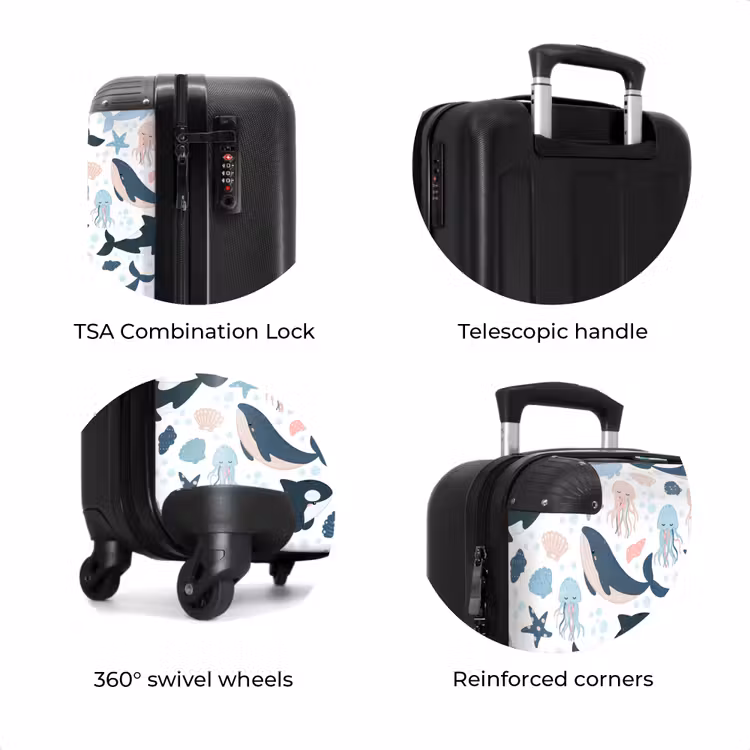 Suitcase - Ocean animals colorful — 8