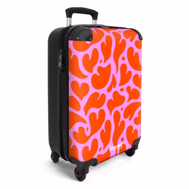 Suitcase - Organic heart motif in red on pink background — 2