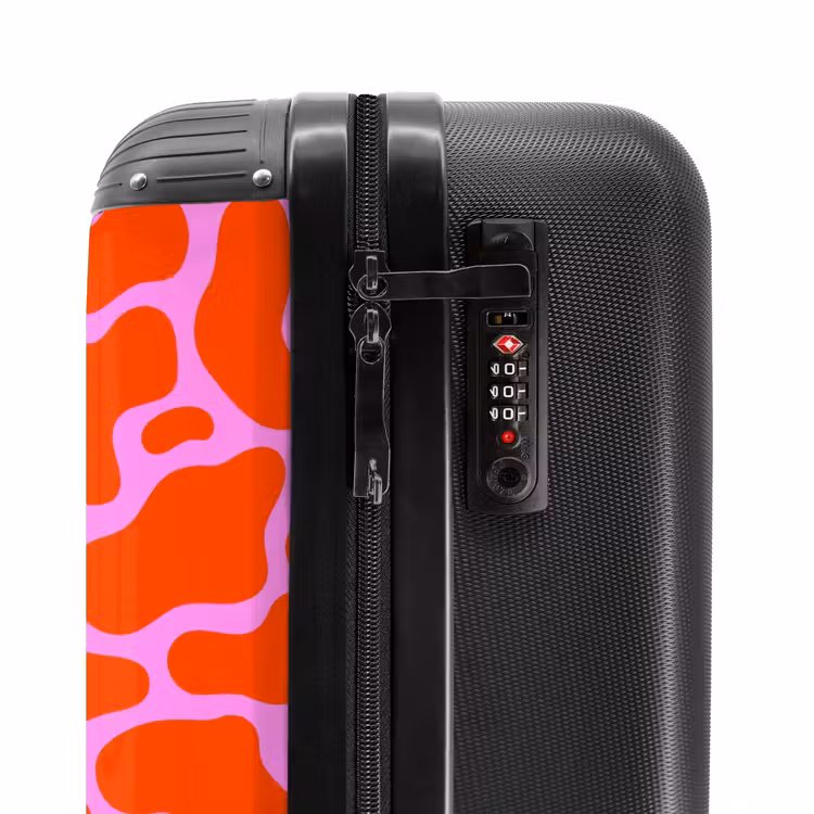 Suitcase - Organic spot pattern in red and pink — 6