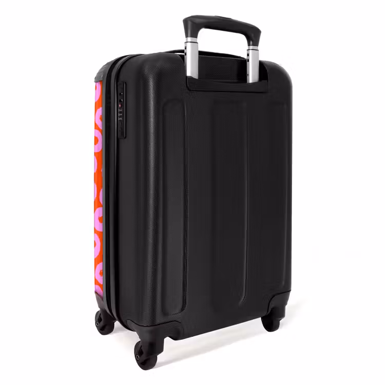 Suitcase - Pink circle pattern with heart filling on red — 4