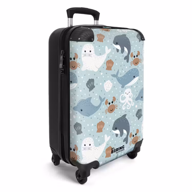 Suitcase - Sea animals pattern colorful — 2