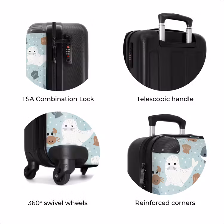 Suitcase - Sea animals pattern colorful — 8