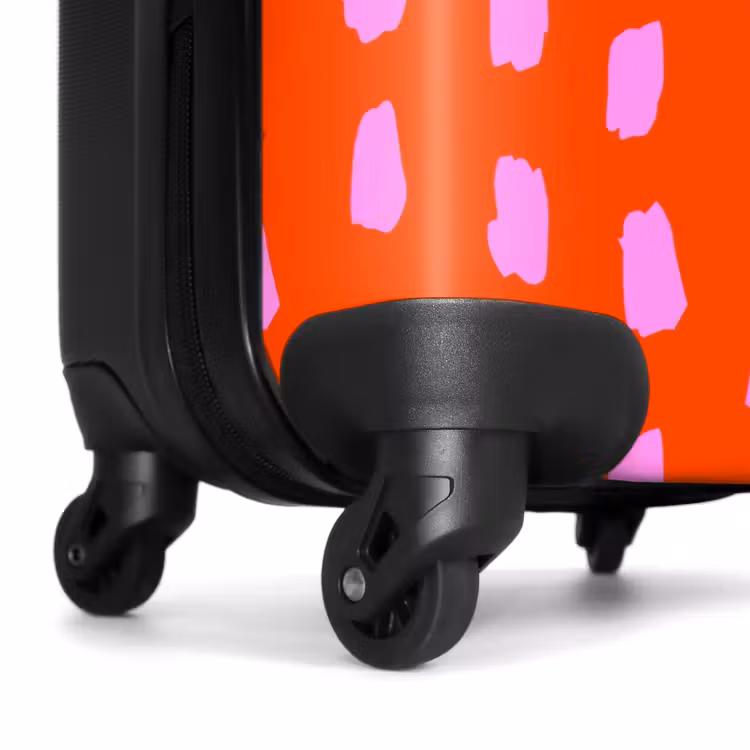 Suitcase - Spot pattern in pink on bright red background — 7