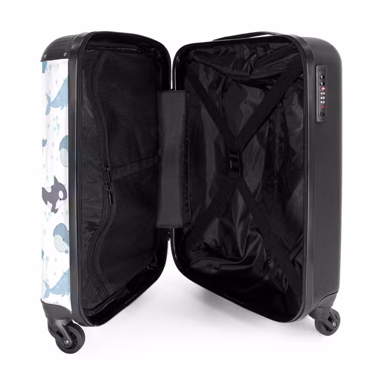 Suitcase - Whale pattern with shells blue — 5