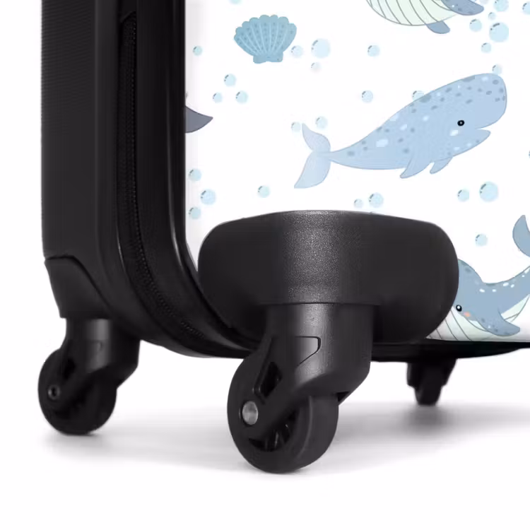 Suitcase - Whale pattern with shells blue — 7