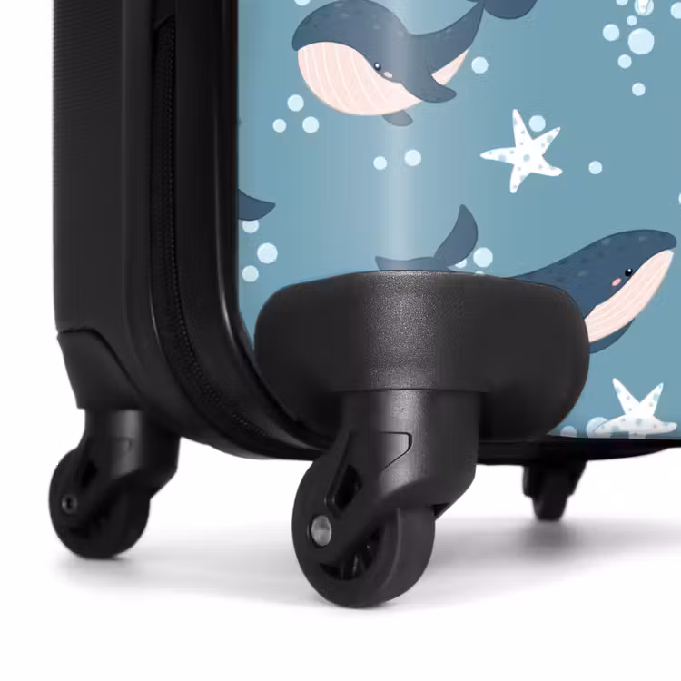 Suitcase - Whales with starfish pattern blue — 7