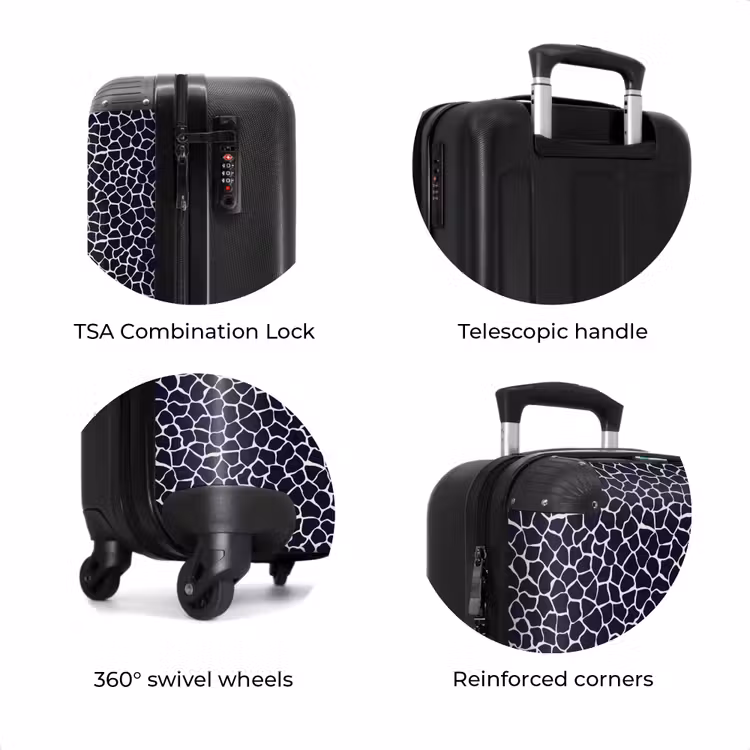 Suitcase - Animal print giraffe blue — 8