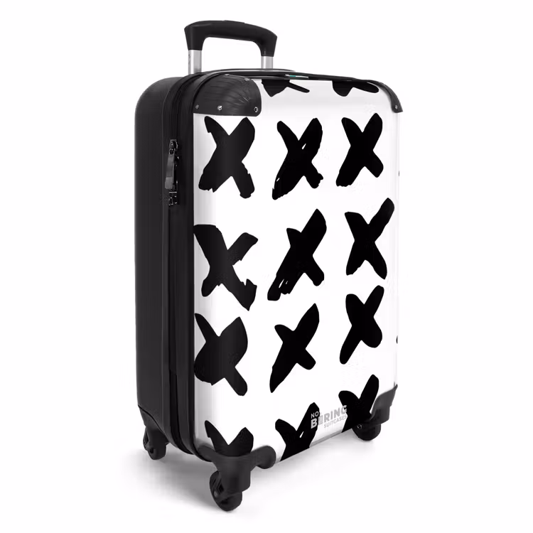 Suitcase - Black crosses on white background — 2