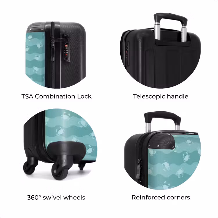 Suitcase - Blue crab pattern — 8