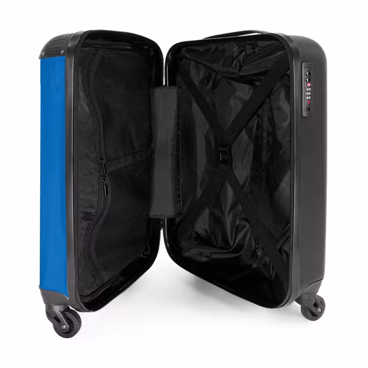 Suitcase - Bright blue background with double white side stripes on the left — 4