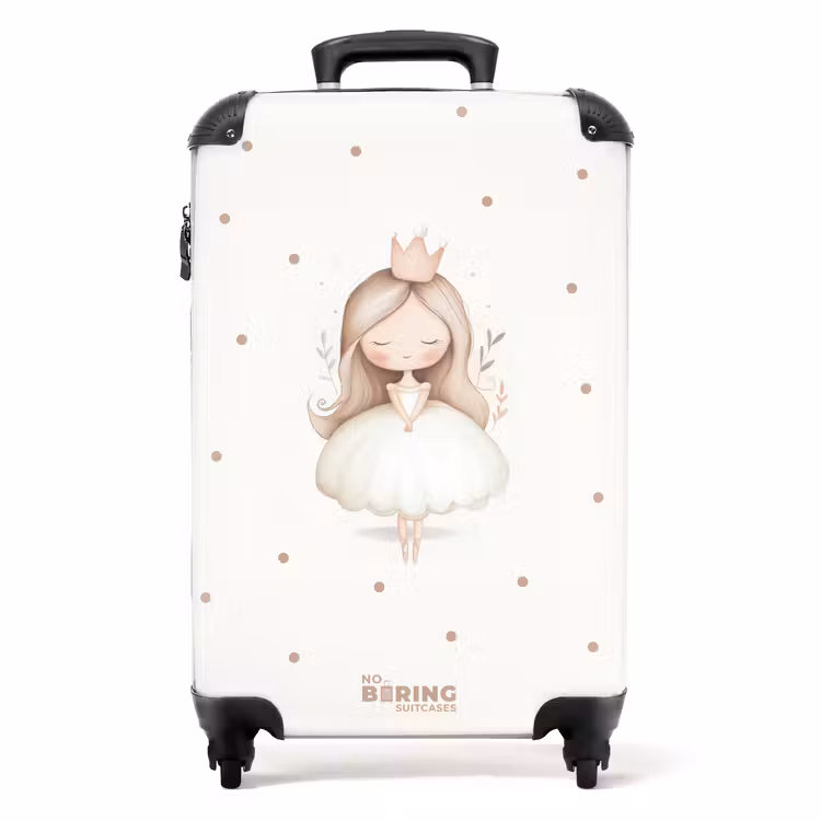 Suitcase - Ballerina princess between beige polka dots — 1