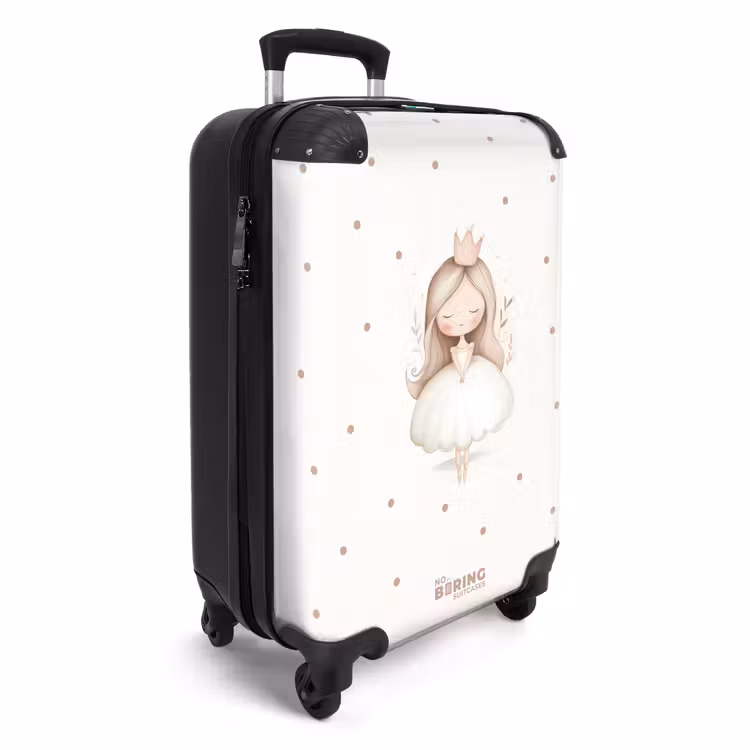 Suitcase - Ballerina princess between beige polka dots — 2