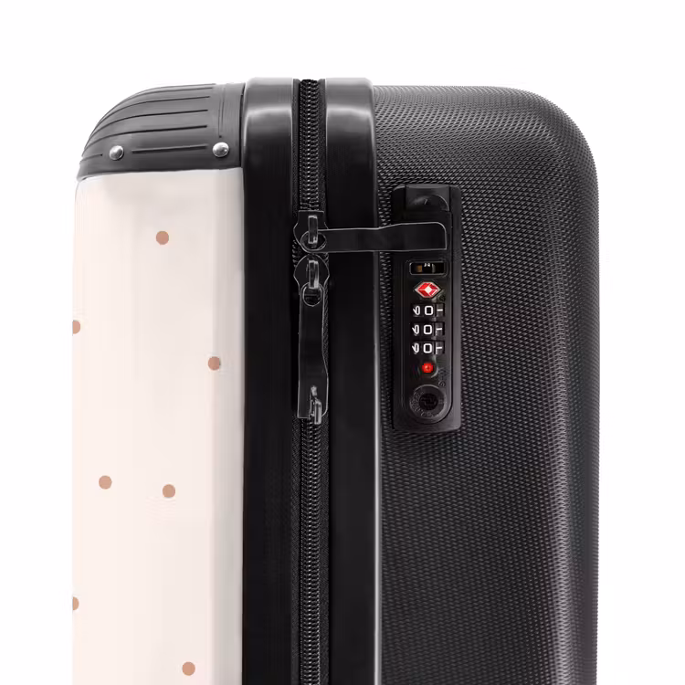 Suitcase - Beige dino on a polka dot background — 5