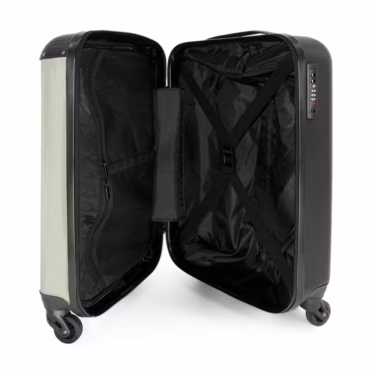Suitcase - Beige retro race car on green background — 4