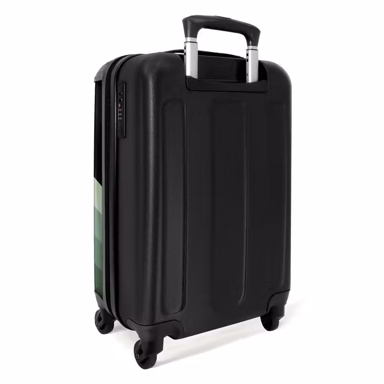 Suitcase - Black background with cascading green zigzag stripes — 3