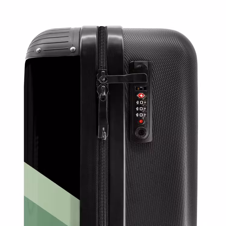Suitcase - Black background with cascading green zigzag stripes — 5