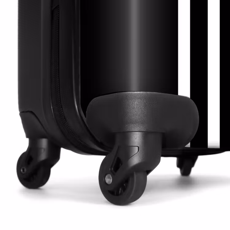 Suitcase - Black background with double white side stripes on the left — 6