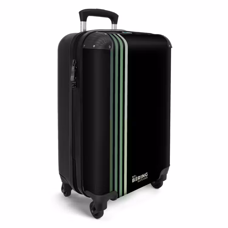 Suitcase - Black background with four vertical green lines on the left — 2