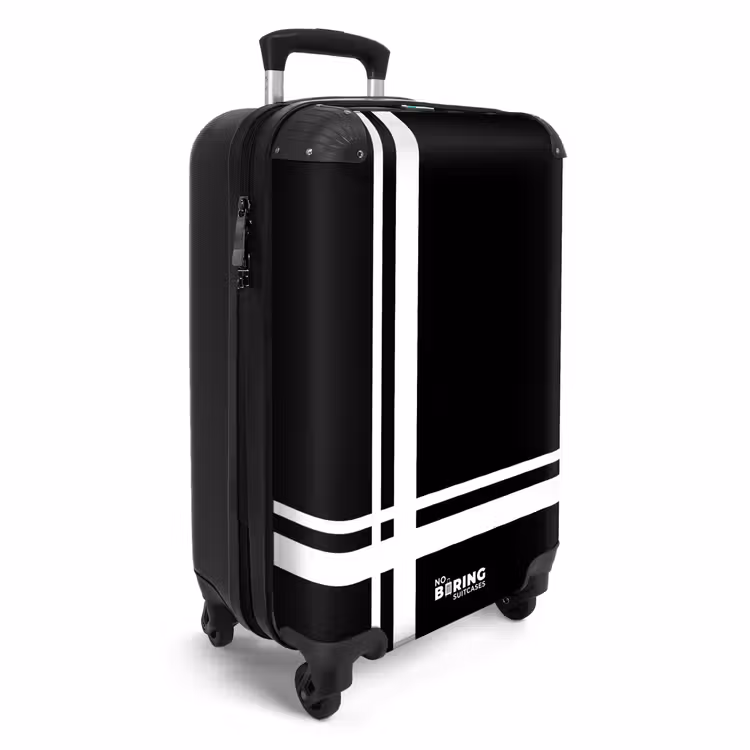 Suitcase - Black background with white cross pattern at lower left — 2