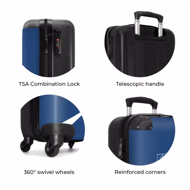 Suitcase - Blue background with airplane and text Flight Mode — 7