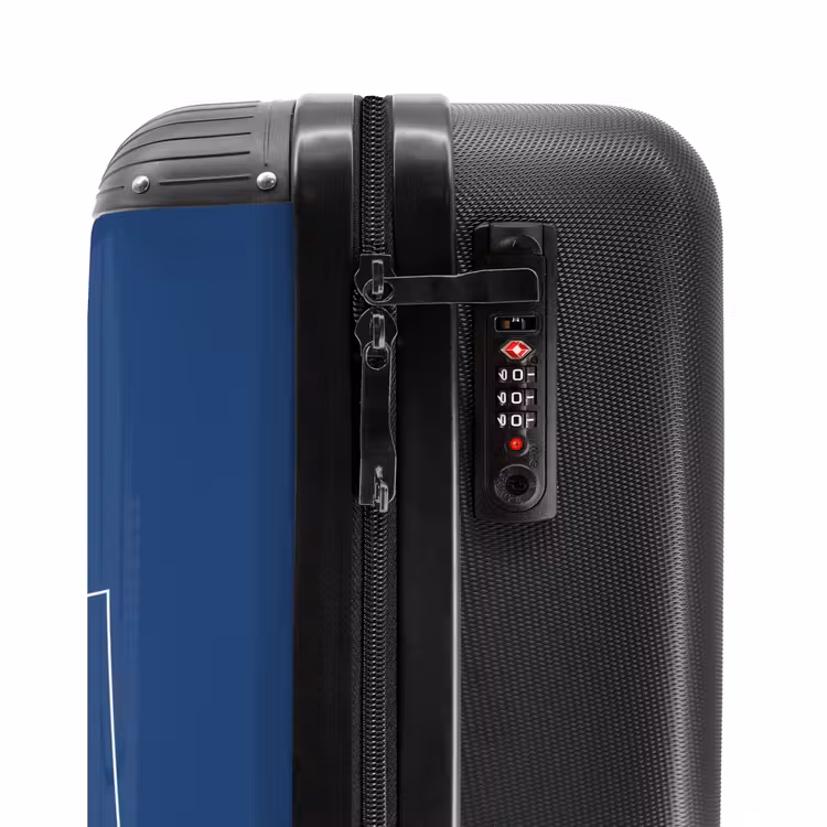 Suitcase - Blue background with large outline text Travel — 5