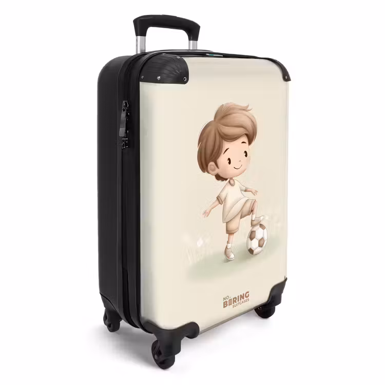 Suitcase - Boy with a soccer ball in brown shades — 2