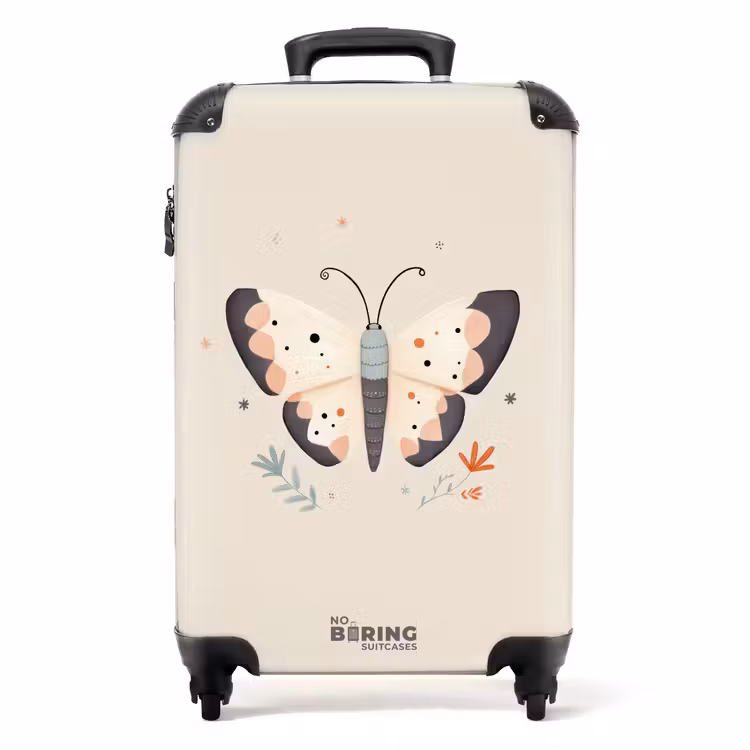 Suitcase - Butterfly in neutral pastel colors — 1