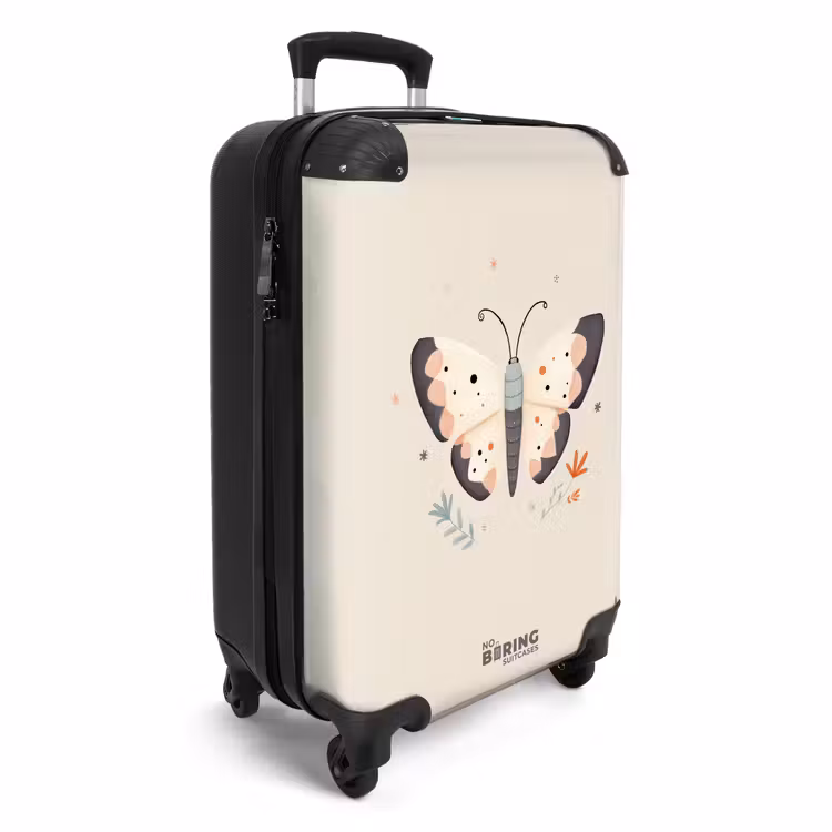 Suitcase - Butterfly in neutral pastel colors — 2