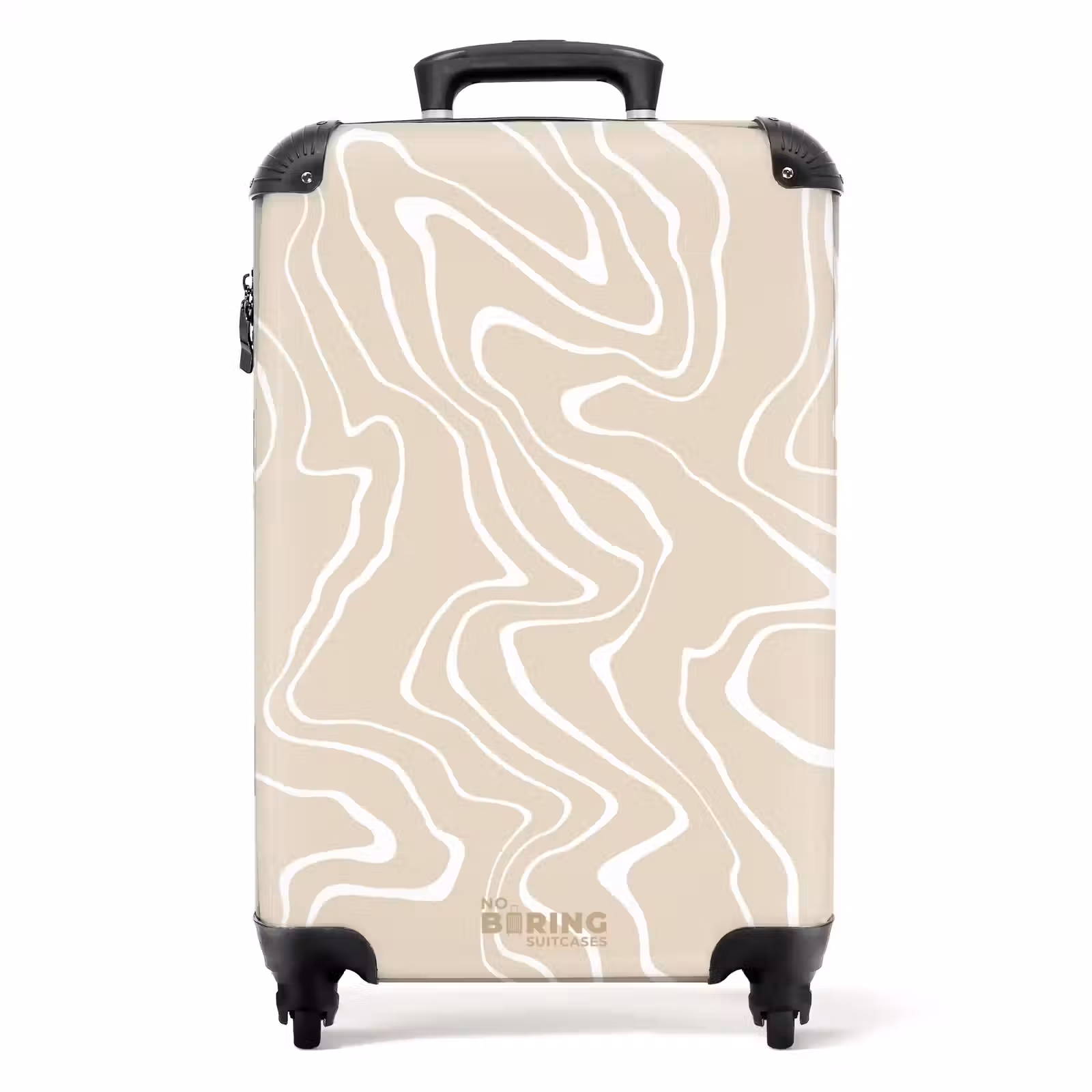 Suitcase - Beige background with abstract white lines — 1