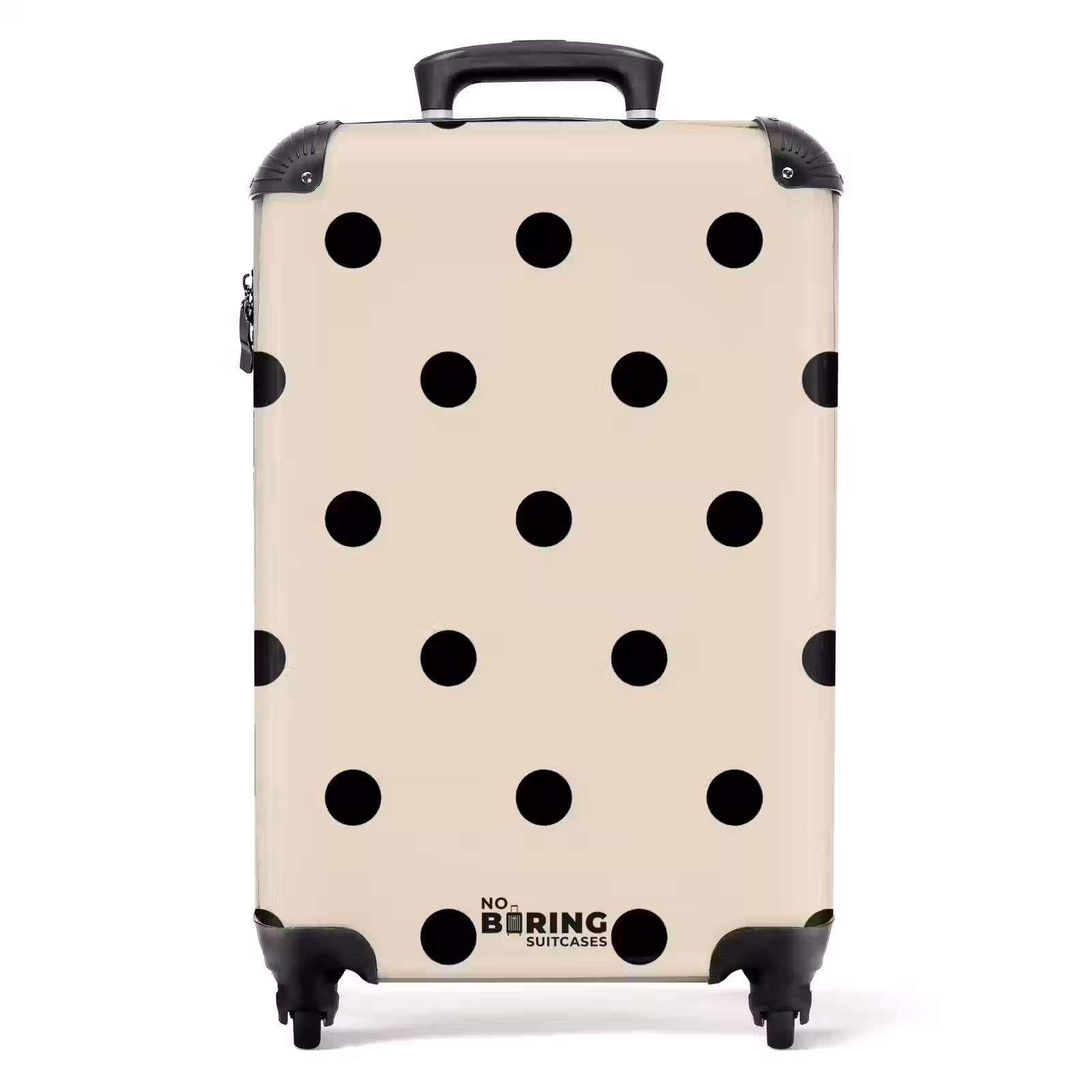 Suitcase - Beige background with black dots — 1