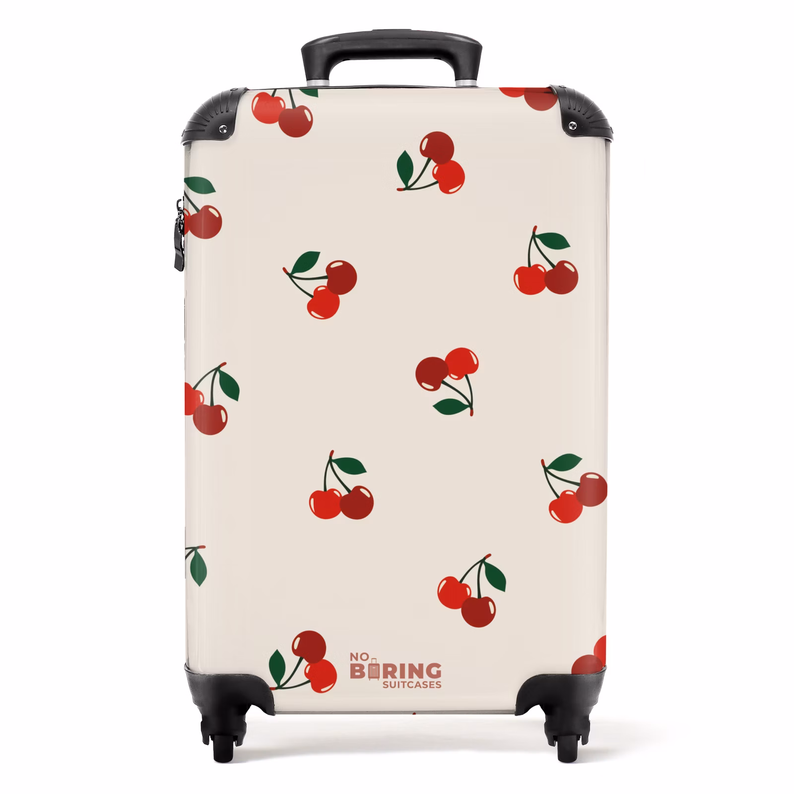 Suitcase - Beige background with pattern of large cherries — 1