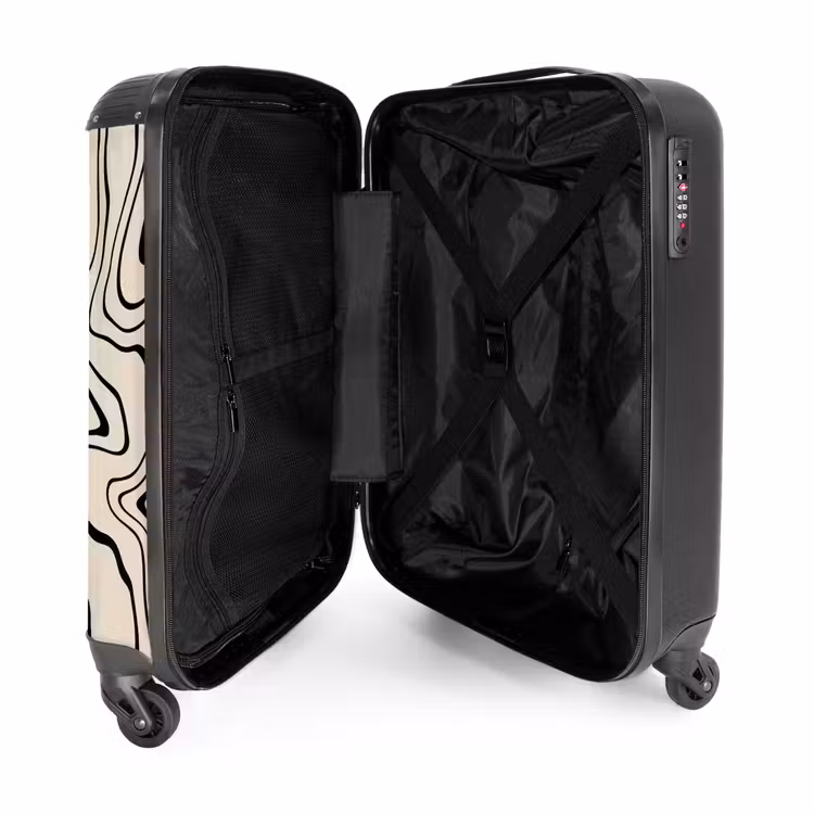 Suitcase - Beige background with abstract black lines — 4