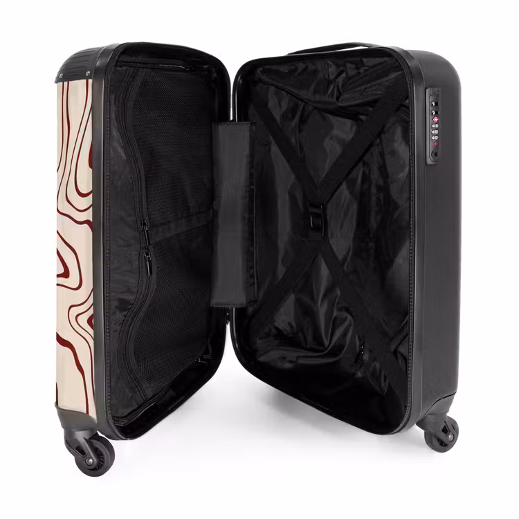 Suitcase - Beige background with abstract red lines — 4