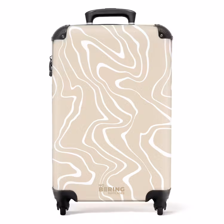 Suitcase - Beige background with abstract white lines — 1