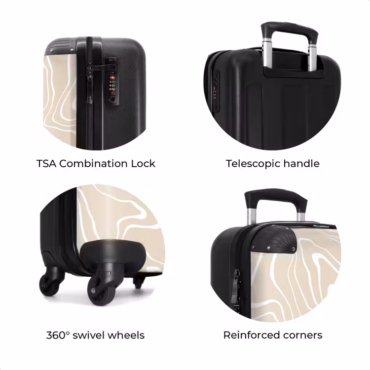 Suitcase - Beige background with abstract white lines — 7