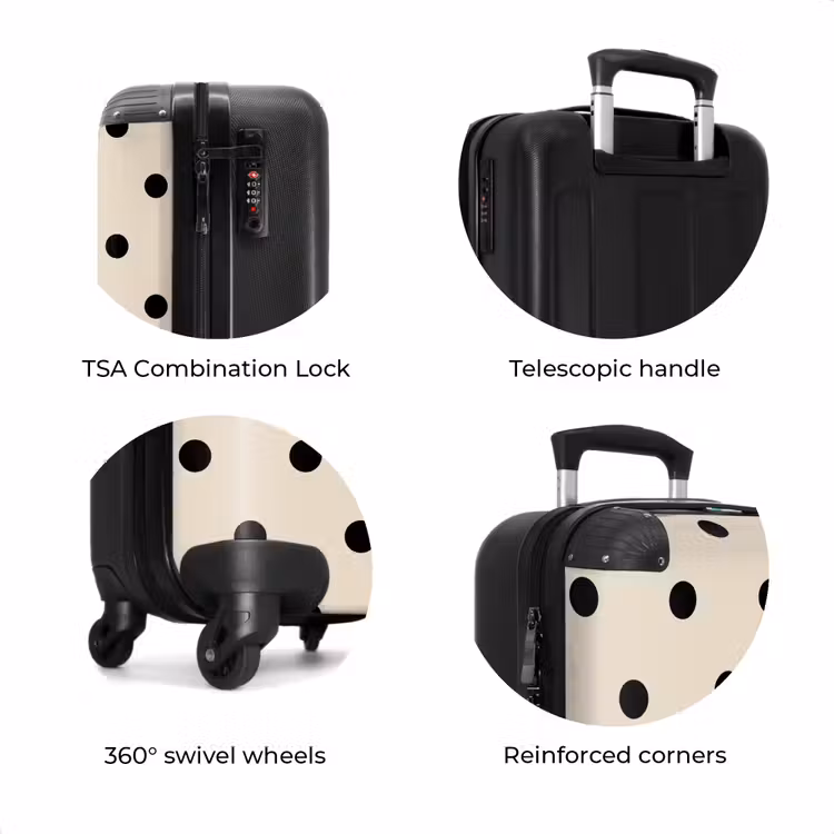 Suitcase - Beige background with black dots — 7