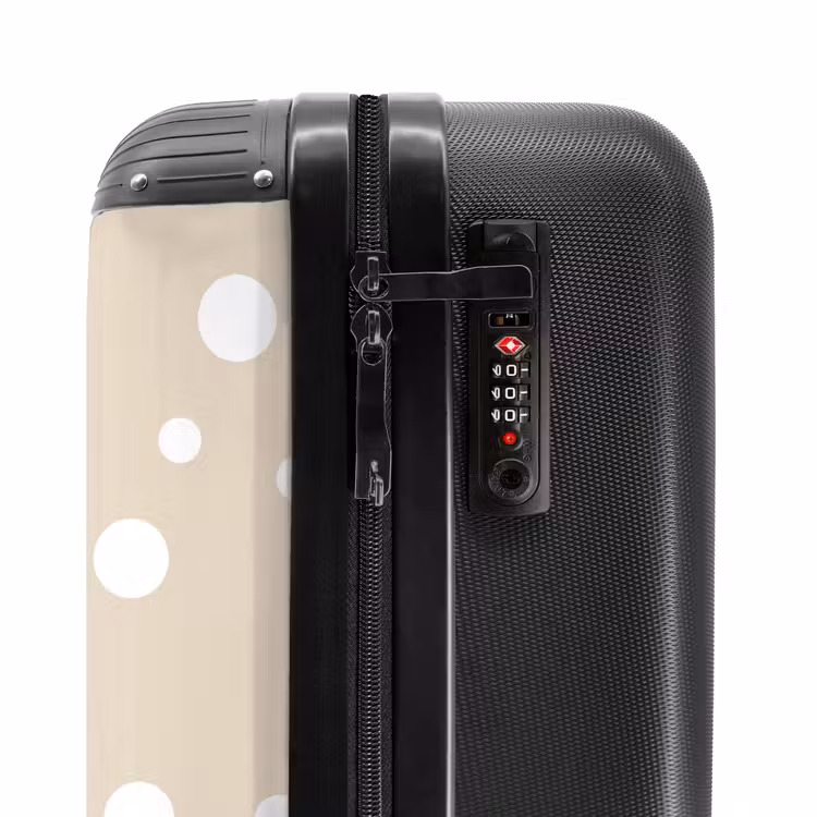 Suitcase - Beige background with white polka dots — 5