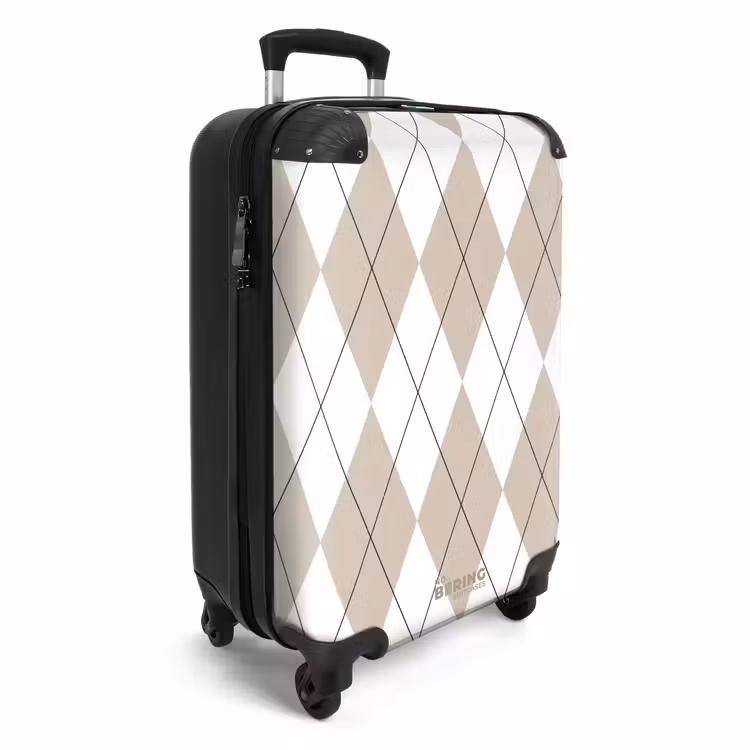Suitcase - Beige plaid pattern — 2