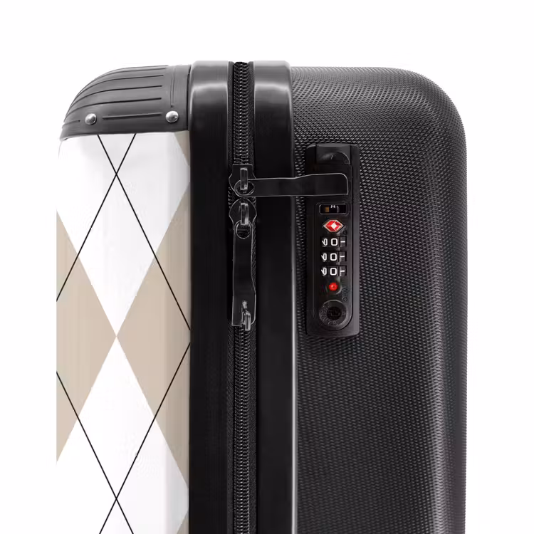 Suitcase - Beige plaid pattern — 5